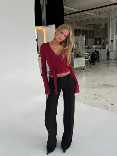 TALL Vera Wide low waist bukser - sort