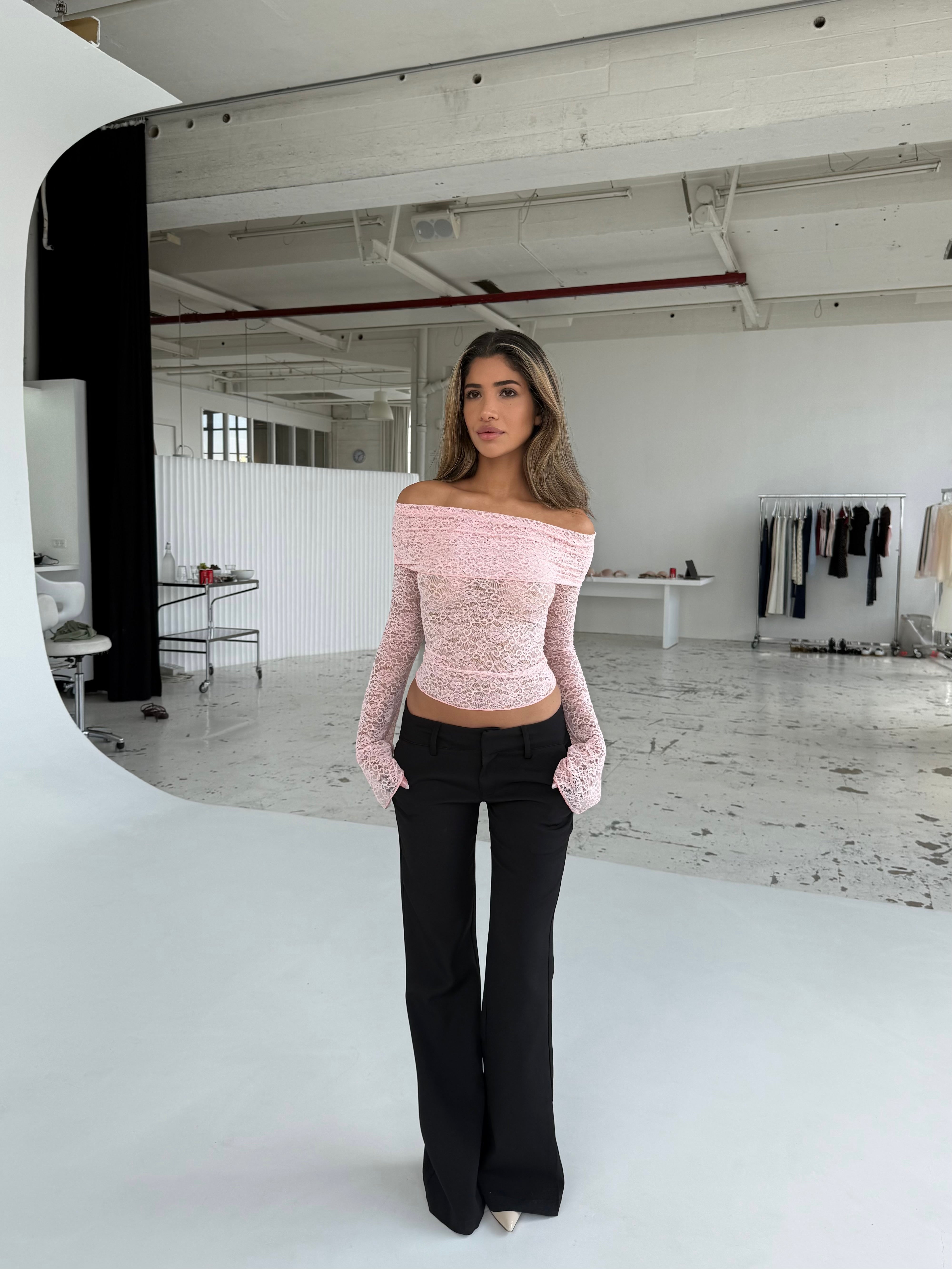 Kaia lace top - lyserød