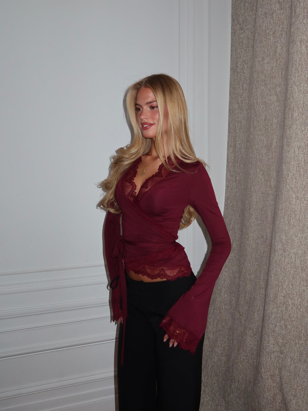 New ballerina basic lace top - bordeaux