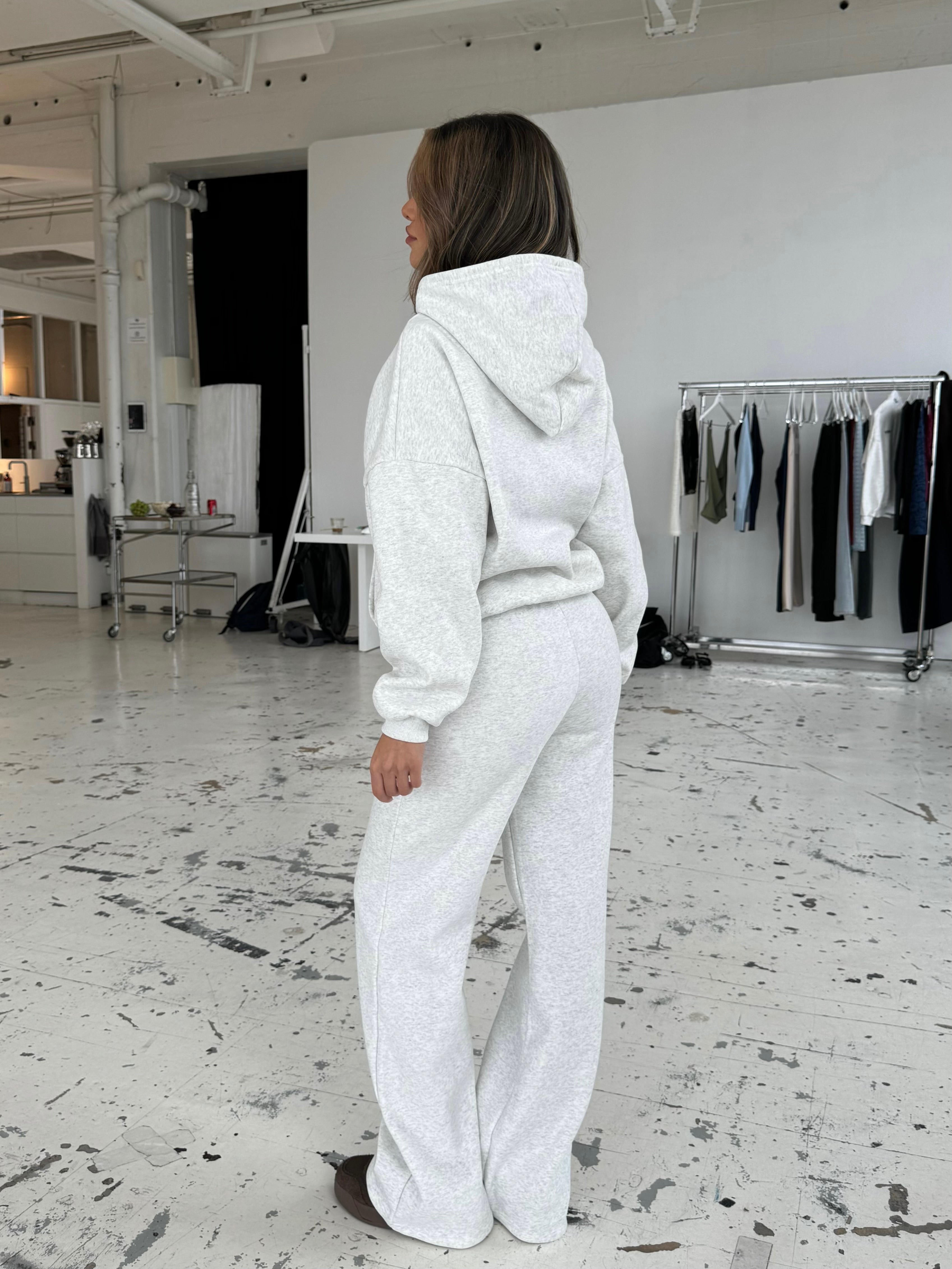 VDB hoodie - hvid/grå meleret