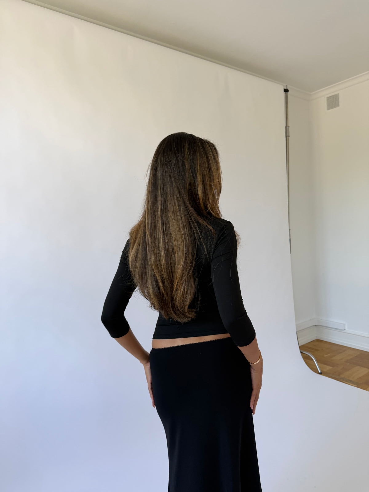 Lucia quarter sleeve top - sort