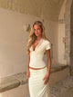 Lucia basic lace tee - lys gul