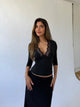 Lucia quarter sleeve top - sort