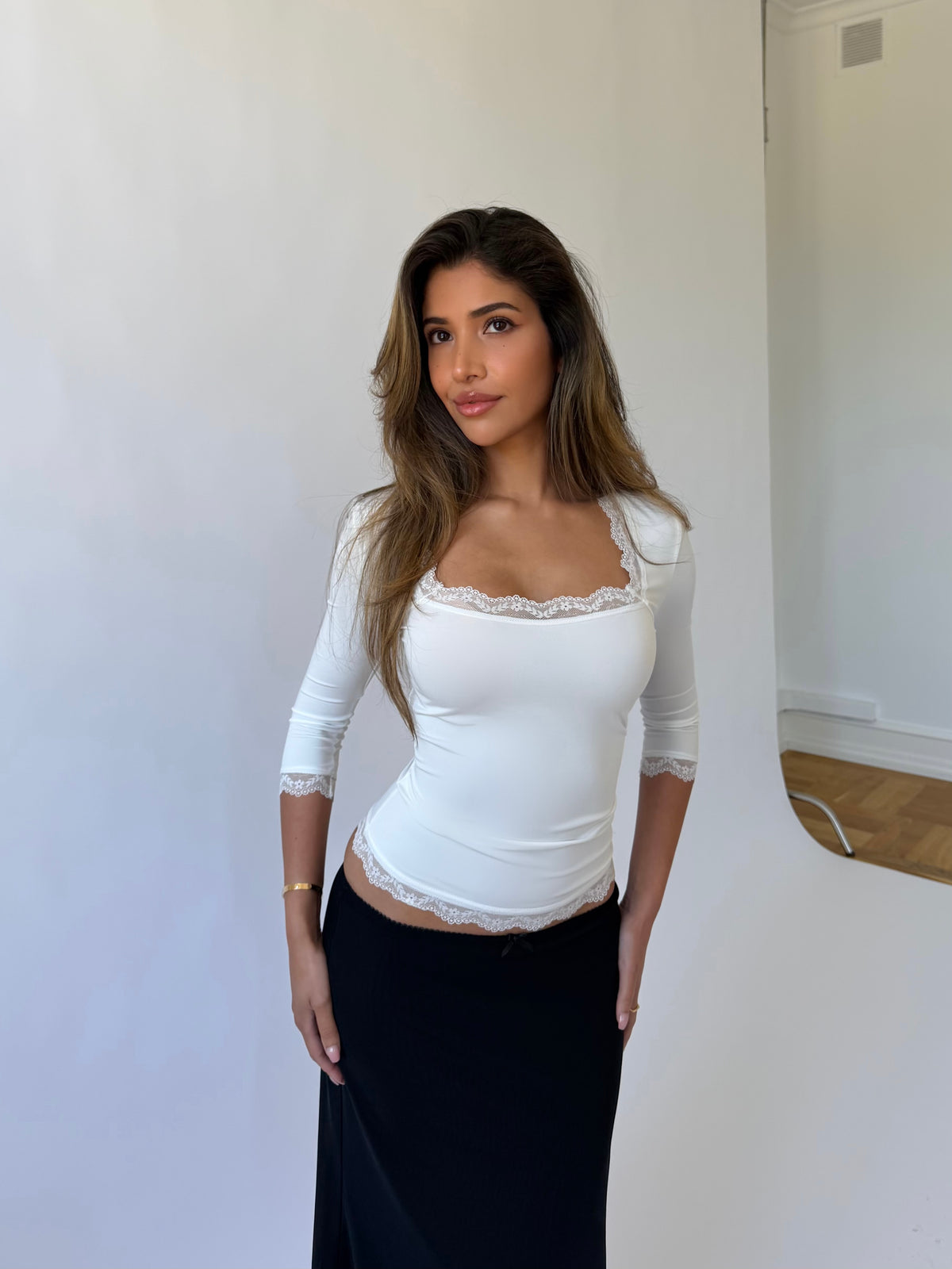 Blair quarter sleeve top - hvid