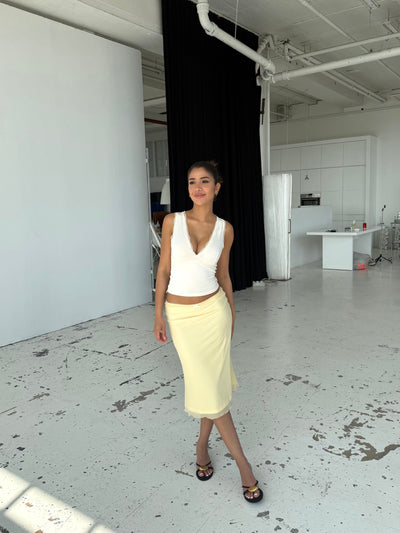 Melia mesh skirt - lys gul