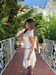 Lara lace top - lys gul