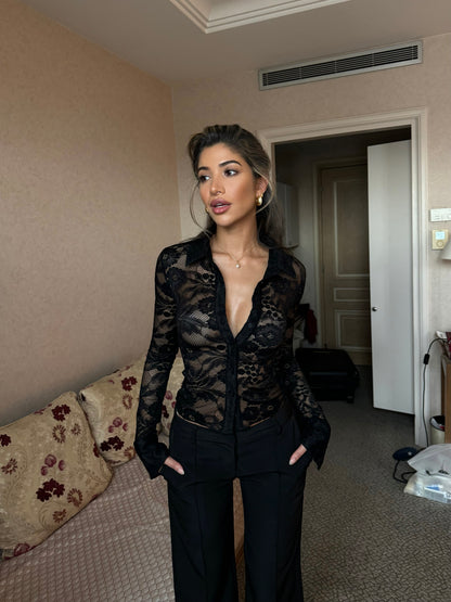 Grace lace top - sort