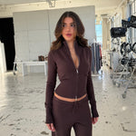 Zipper knit - mørk brun