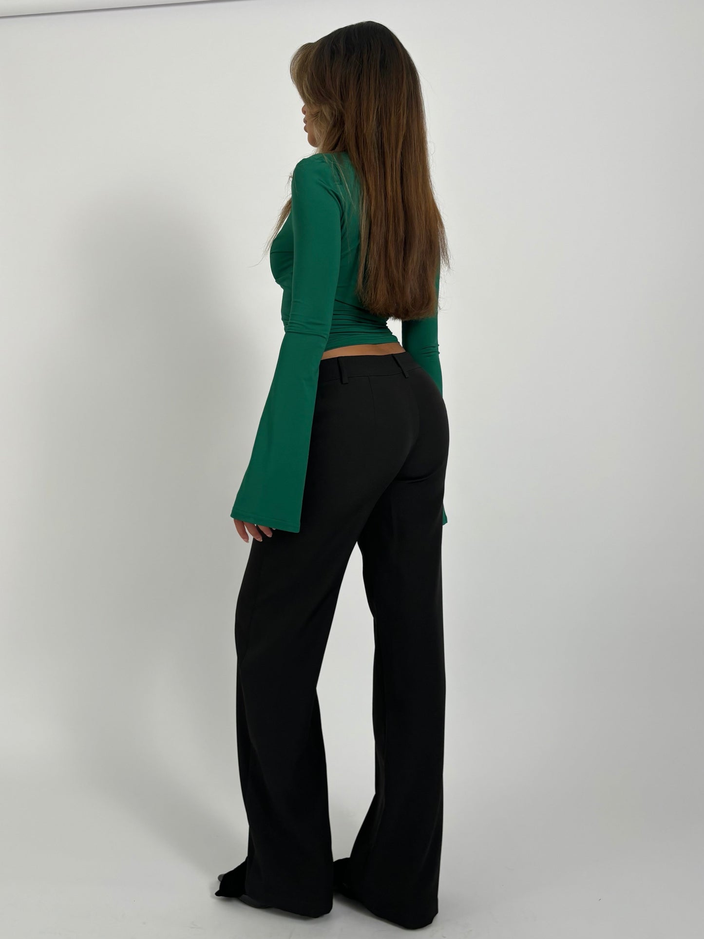TALL Vera Wide low waist bukser - sort