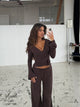 Ballerina knit top - mørk brun