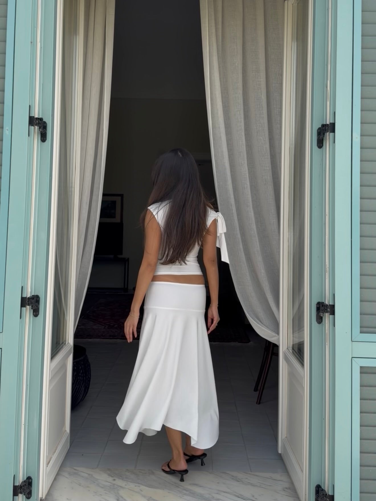 Sira long skirt - hvid