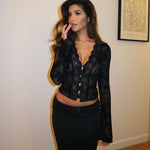 Pretty black rose top - sort