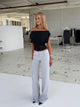 TALL Vera Wide low waist bukser - lys grå