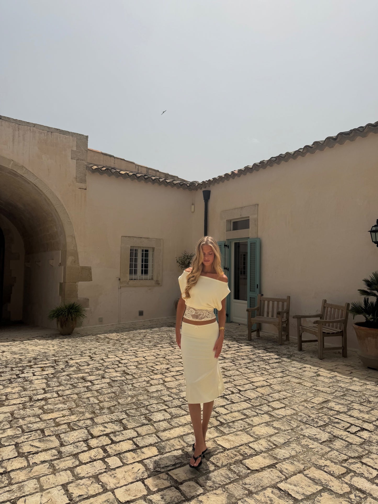 Helia basic skirt - lys gul