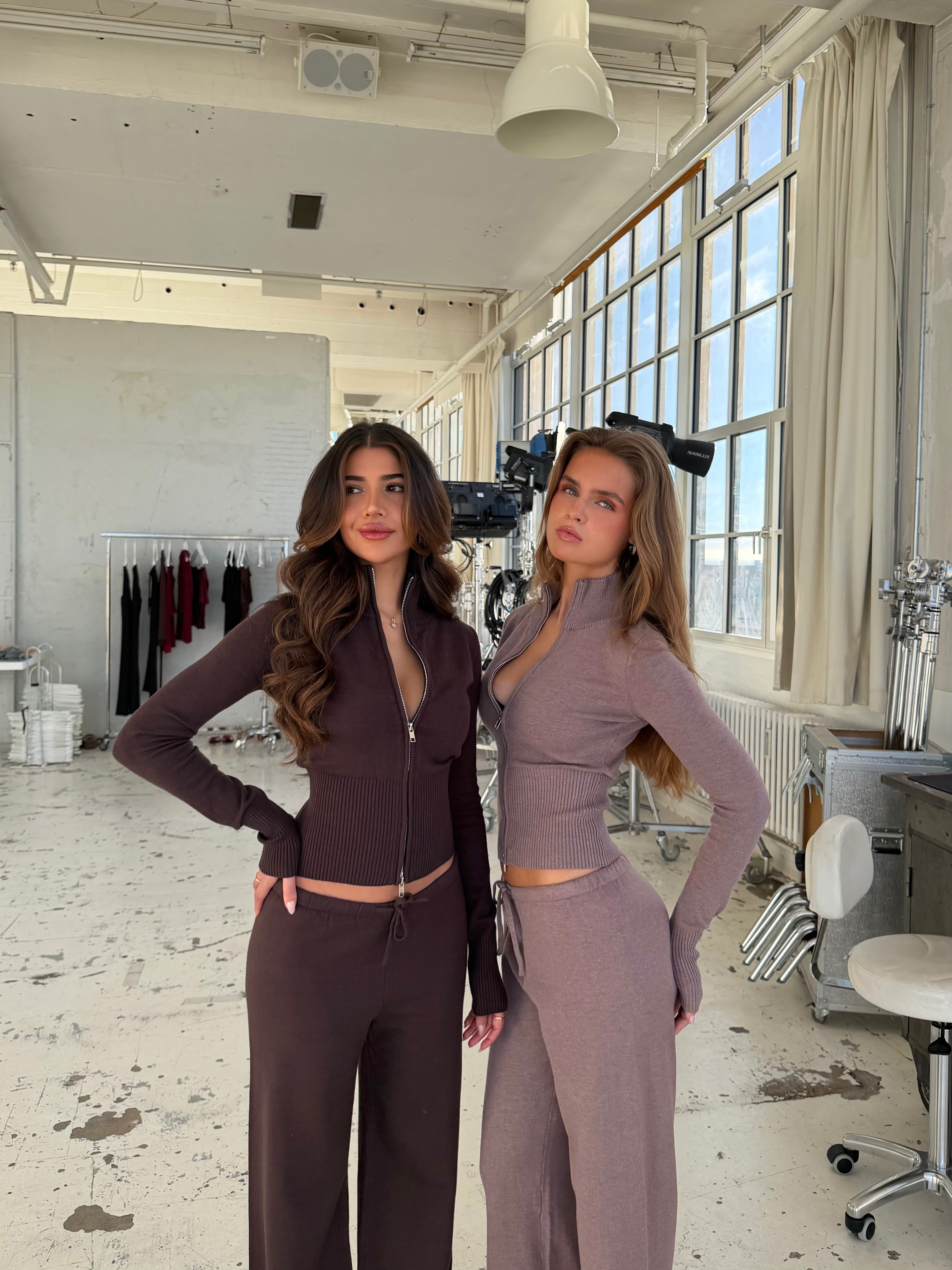 Zipper knit - mørk brun