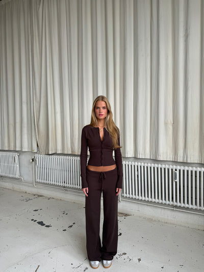 Knit bukser - mørk brun