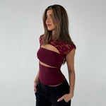 Lucy lace top - bordeaux