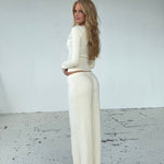 Knit bukser - cream