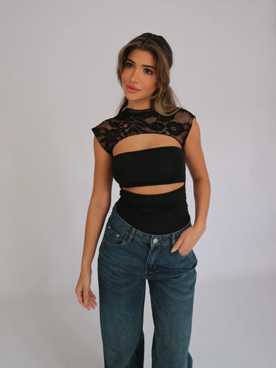 Lucy lace top - sort