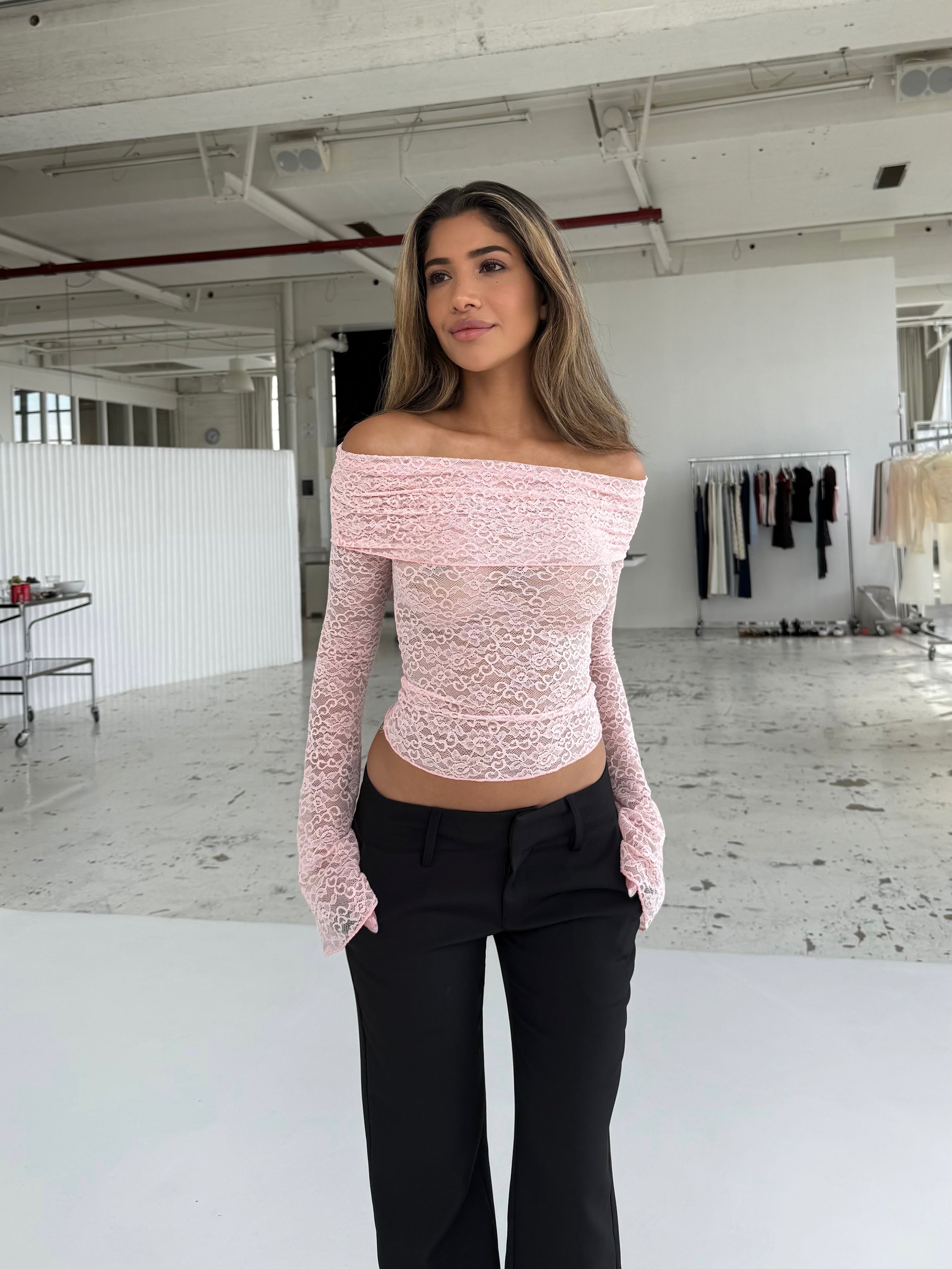 Kaia lace top - lyserød