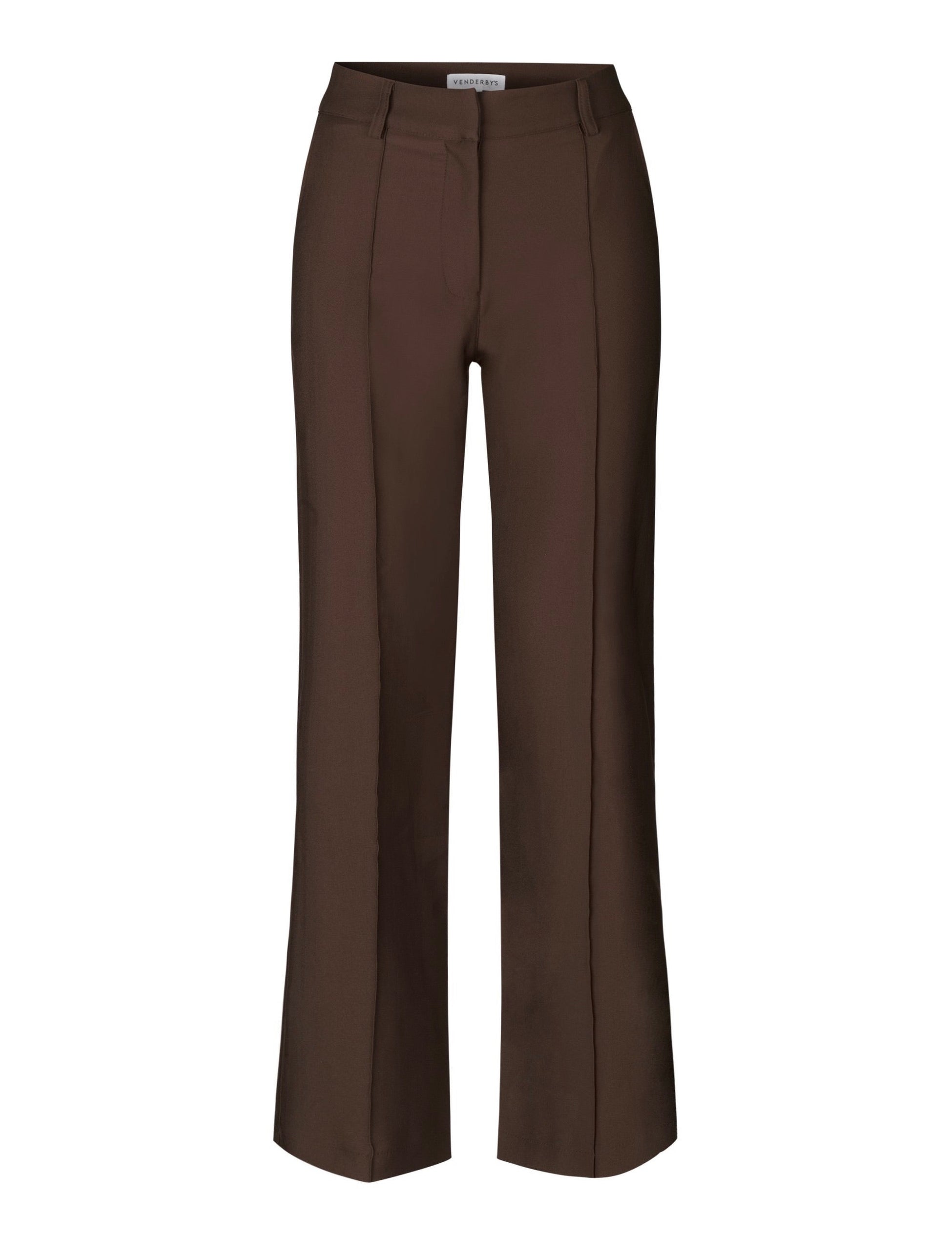 Vera Wide Low Waist Bukser Mork Brun