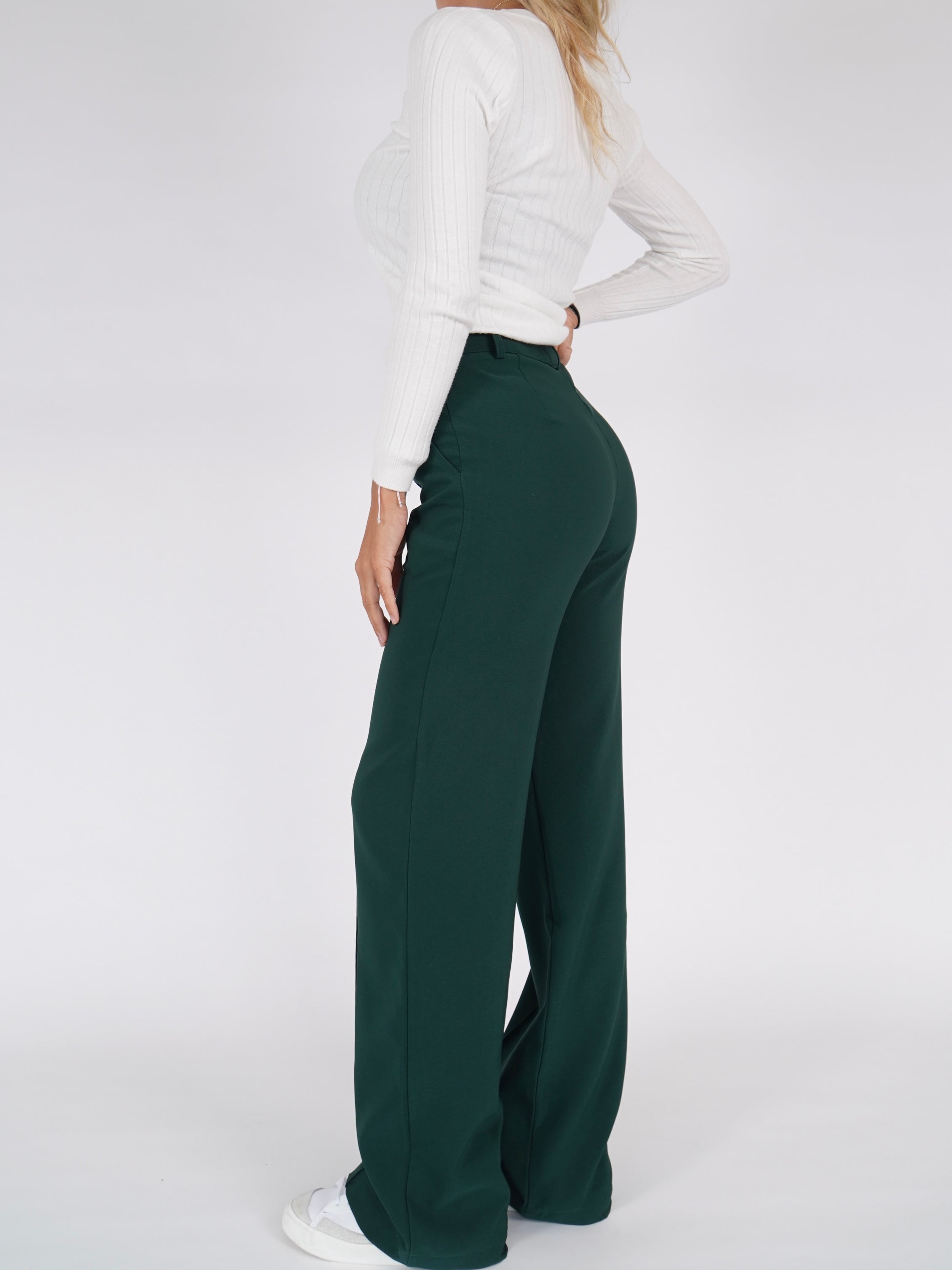 Tall Vera Wide Low Waist Bukser Mork Gra