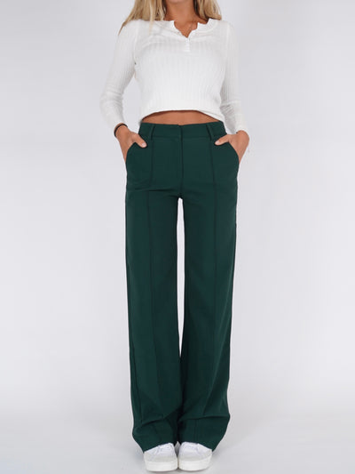 Vera Wide bukser - mørk grøn